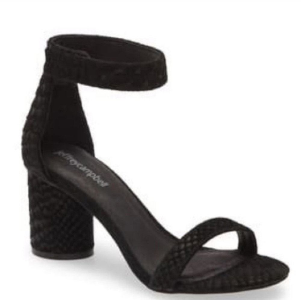 NEW Jeffrey Campbell Laura Sandal in Black Suede